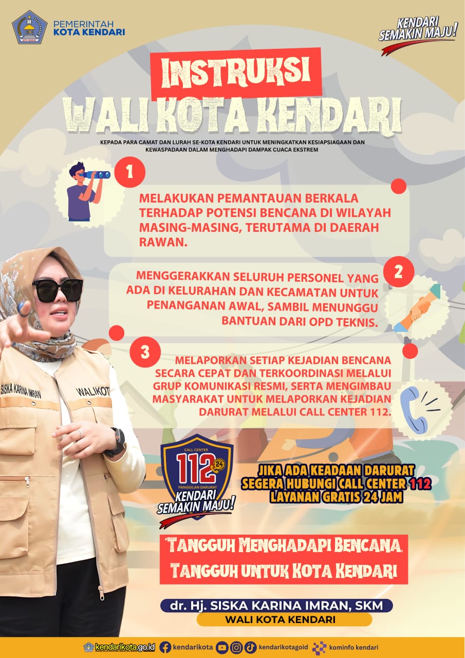 Hadir di Tengah Warga Terdampak Banjir, Wali Kota Kendari Instruksikan Seluruh OPD All Out Turun ke Lapangan 2 Instruksi Wali Kota Kendari