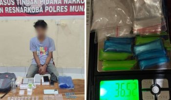 Tersangka diamankan di Polres Muna. Dok: Istimewa.