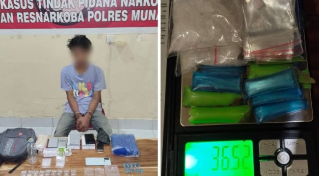 Tersangka diamankan di Polres Muna. Dok: Istimewa.