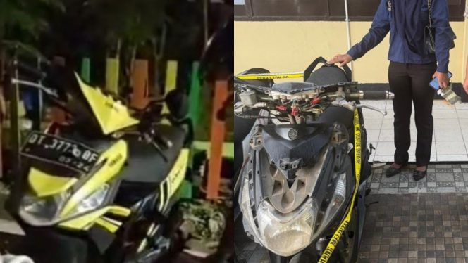 Kondisi kendaraan sebelum dan sesudah disita di Polresta Kendari. Dok. Istimewa.