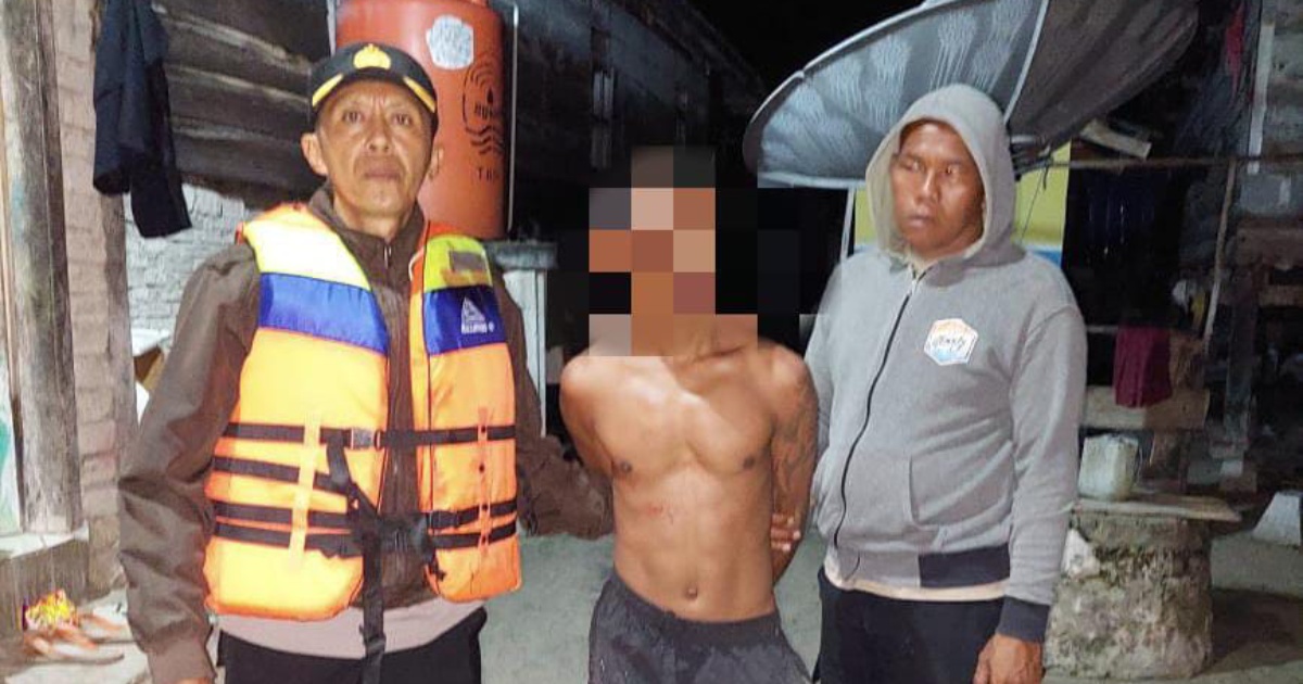 Pelaku penikaman berinisial MA saat diamankan polisi. Dok: Istimewa.