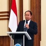 Ramadhan Tosepu memaparkan visi Asta Cita sebagai calon Rektor USN Kolaka periode 2026-2030.